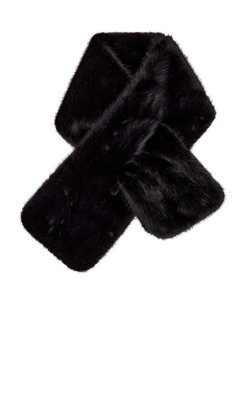 Lovers and Friends Faux Mink Scarf in Black. | Revolve Clothing (Global)