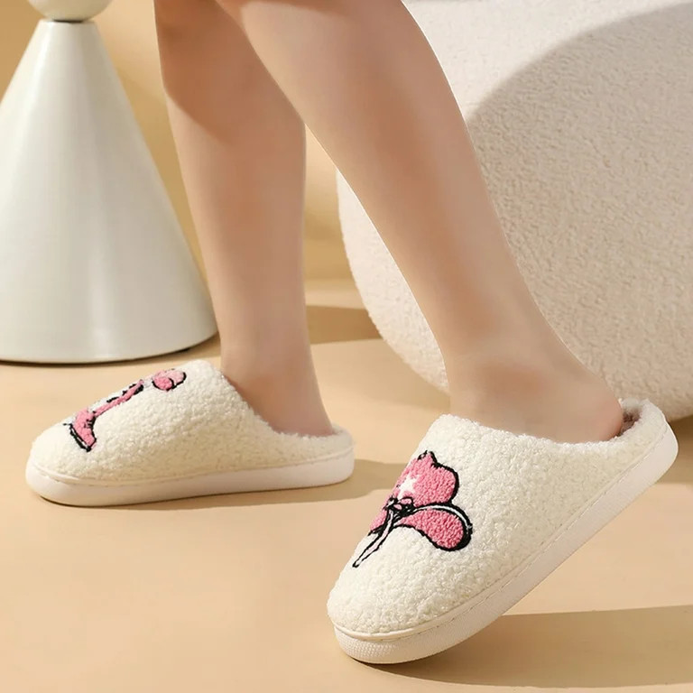 Oyedens Christmas Slippers for Women Girls Matching Valentines Day House Shoes Warm Plush Home Be... | Walmart (US)