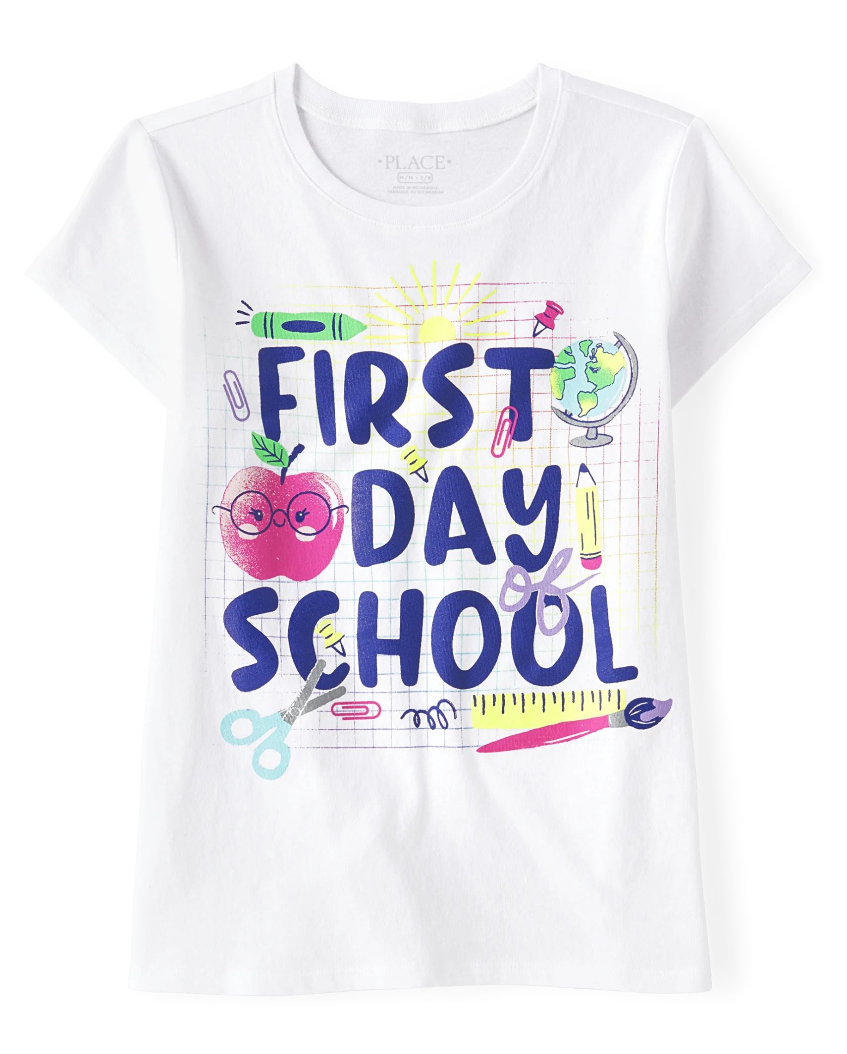 Girls First Day Of School Graphic Tee - white | The Children's Place