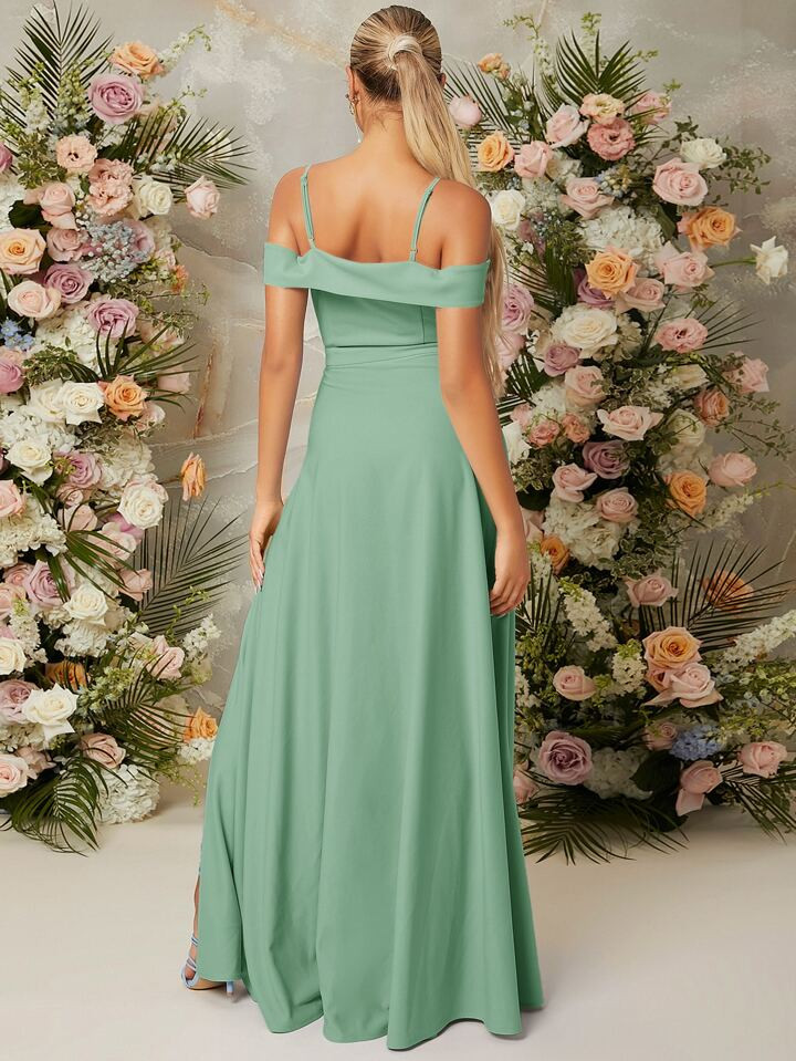 SHEIN Belle Abertura lateral Simples Glamour Vestidos de madrinha de casamento | SHEIN