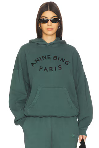 ANINE BING Harvey Paris Sweatshirt in Dark Teal from Revolve.com | Revolve Clothing (Global)