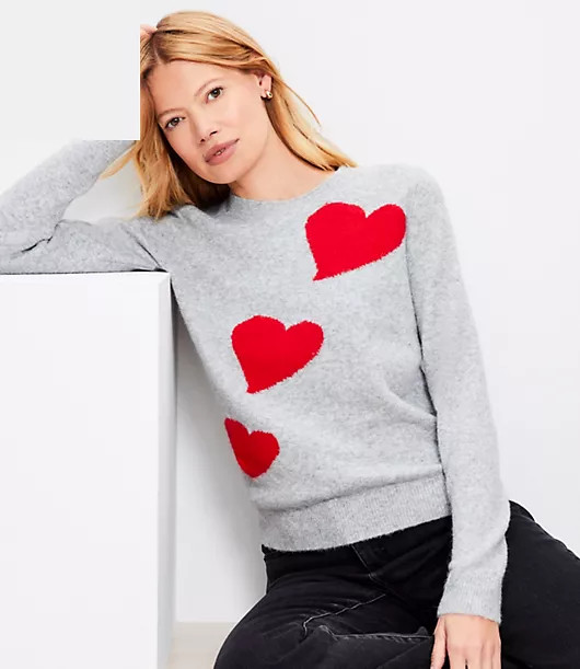Loft Petite Heart Sweater | LOFT