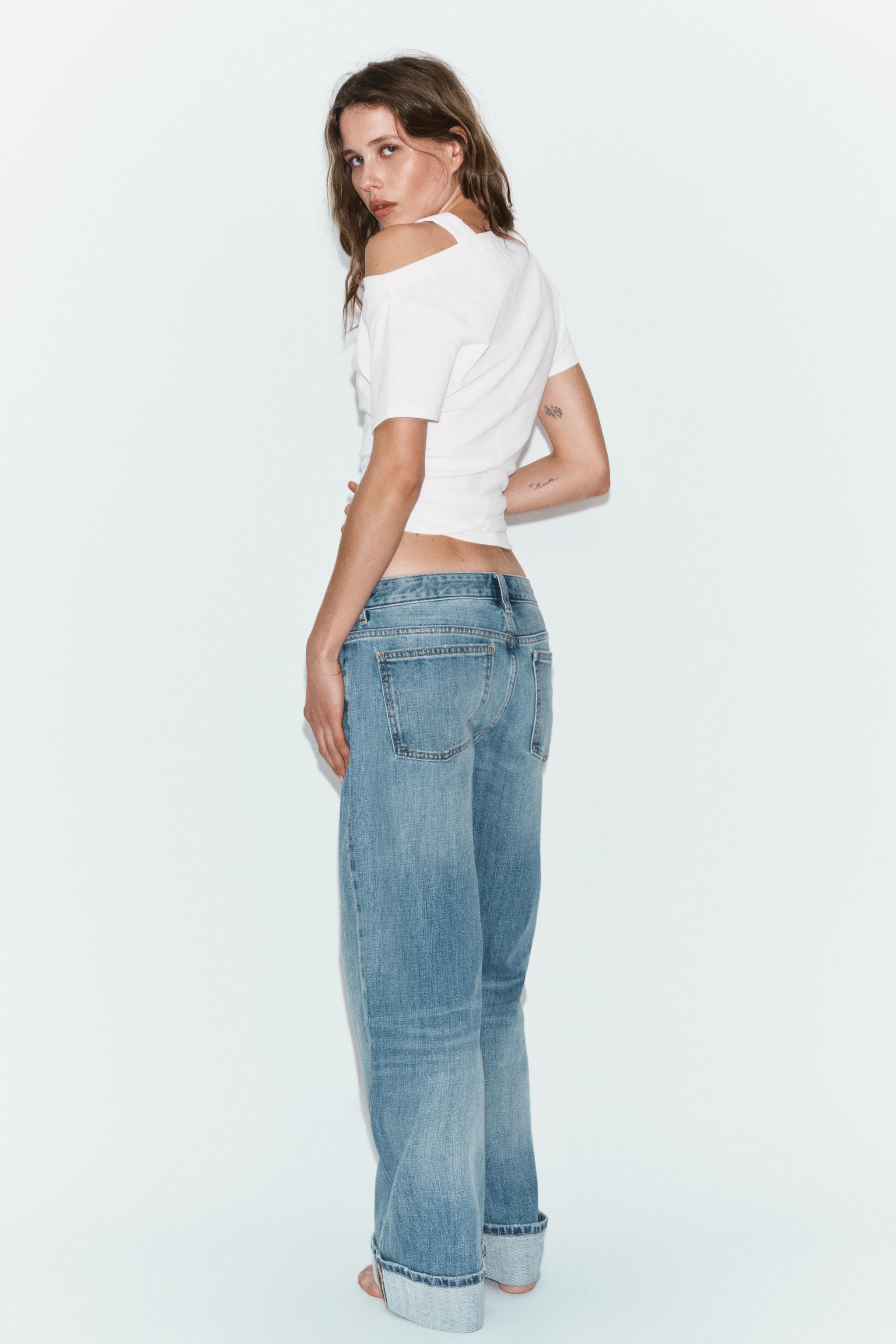 TRF LOW-RISE LOOSE FOLDED JEANS | Zara UK