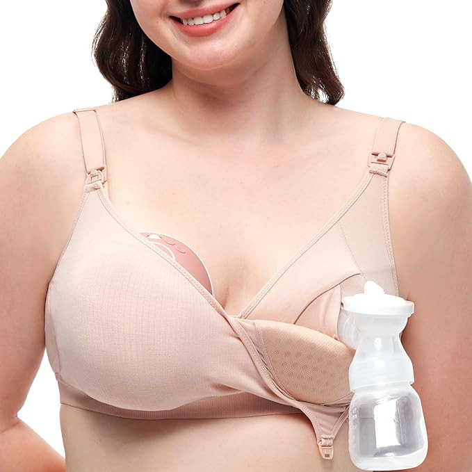 Momcozy Hands-Free Pumping Bra, Wireless & Seamless HF010 Breast Pump Bra, Breathable Tencel™ F... | Amazon (US)