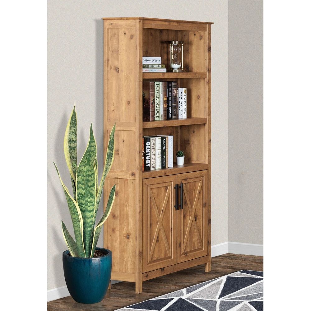 Carbon Loft Cuthbertson 71-inch Bookcase with Cabinet (Natural - Wood Finish) | Bed Bath & Beyond