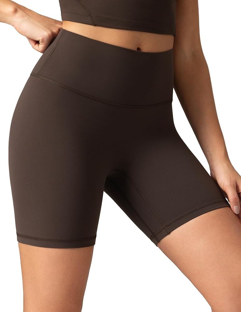 Colorfulkoala Dreamlux No Front Seam High Waist Shorts Biker Shorts for Women 6" Inseam Workout Y... | Amazon (US)