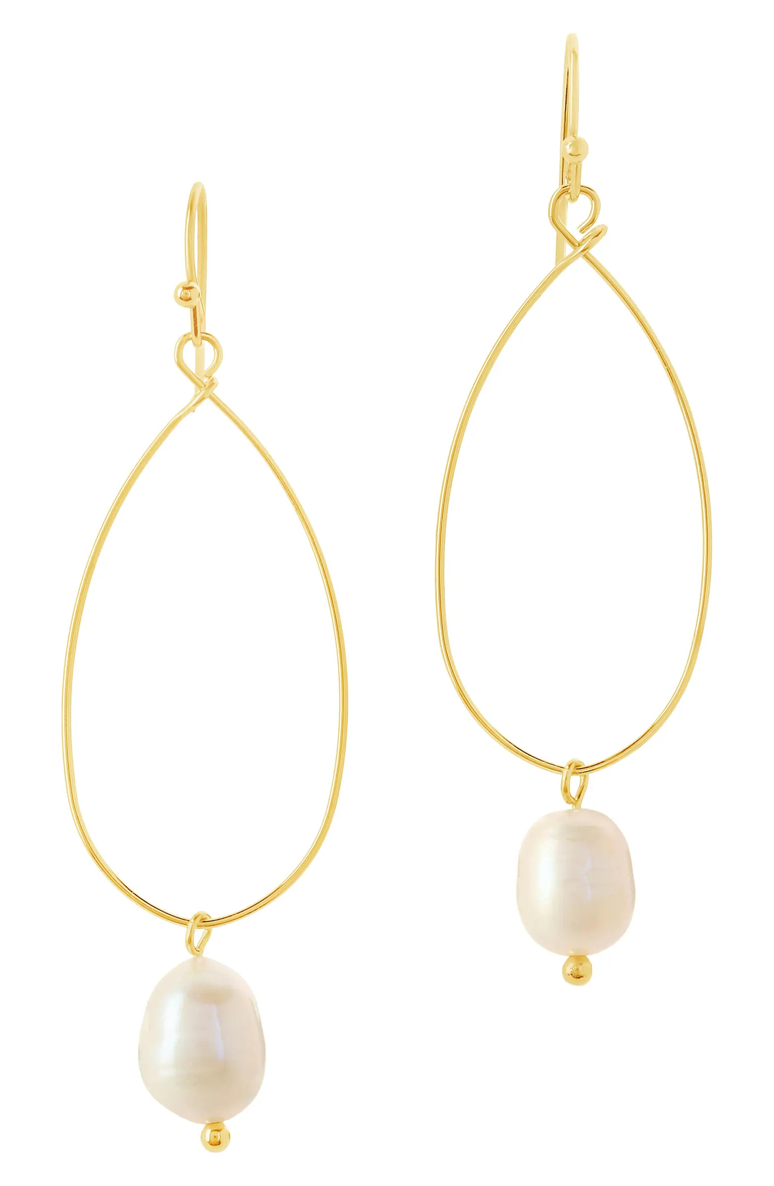 Sterling Forever Genuine Pearl Teardrop Earrings | Nordstromrack | Nordstrom Rack
