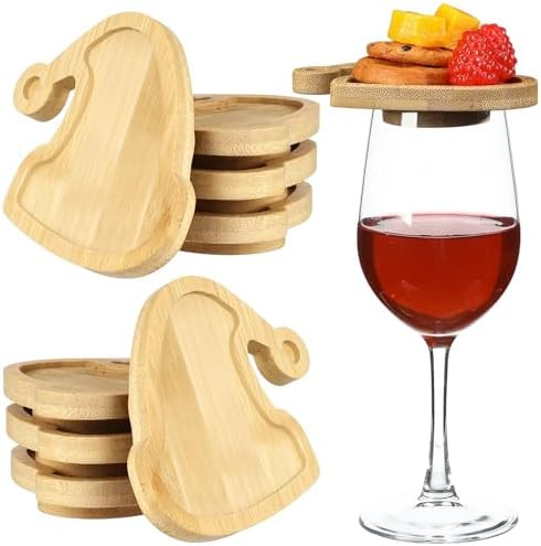 Roshtia 6 Pcs Christmas Wine Glass Charcuterie Topper, Wine Glass Charcuterie Topper, Funny Wood ... | Amazon (US)