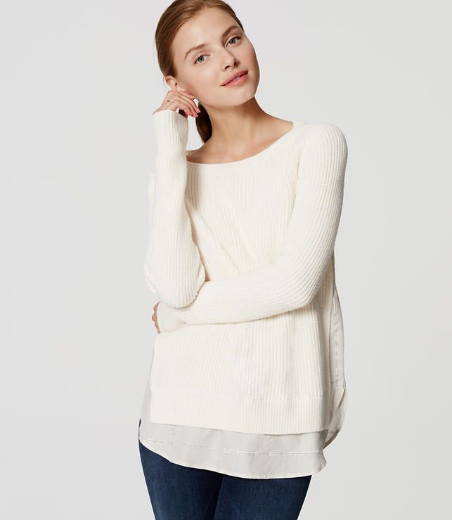 Ribbed Two-In-One Sweater | LOFT