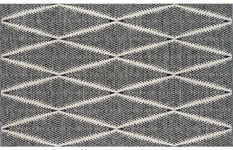 Beacon Outdoor Rug, Black | One Kings Lane