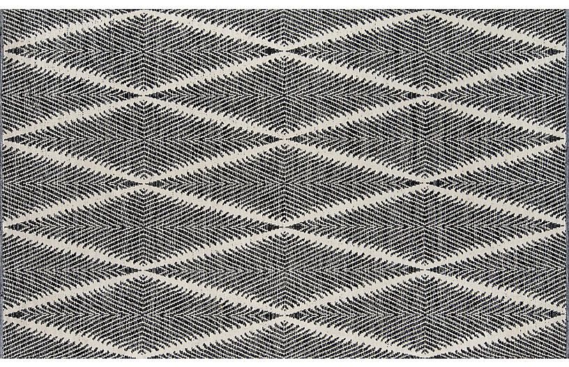 Beacon Outdoor Rug, Black | One Kings Lane