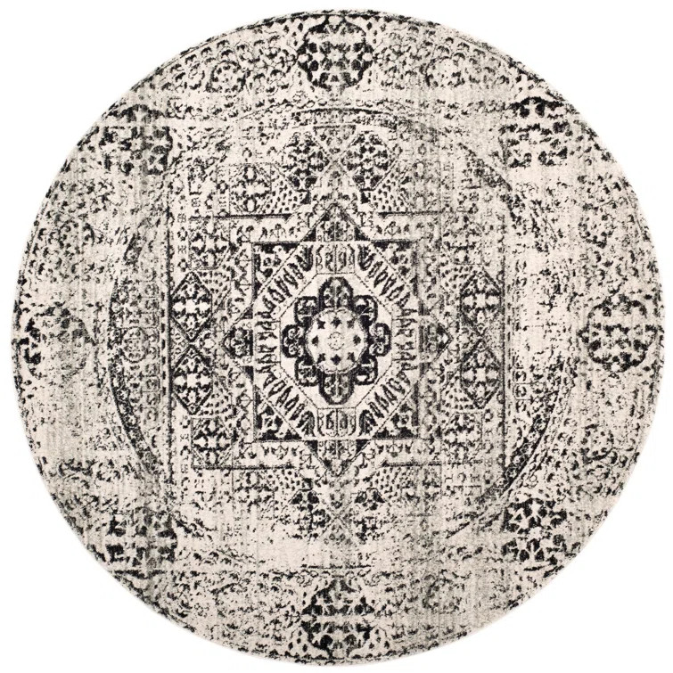Evann Oriental Area Rug in Ivory/Black | Wayfair North America