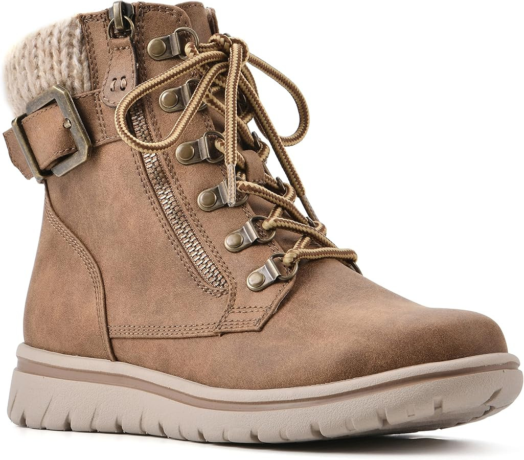 CLIFFS BY WHITE MOUNTAIN Women's Hearty Cushioned Lace-Up City Hiker Ankle Boot | Amazon (US)