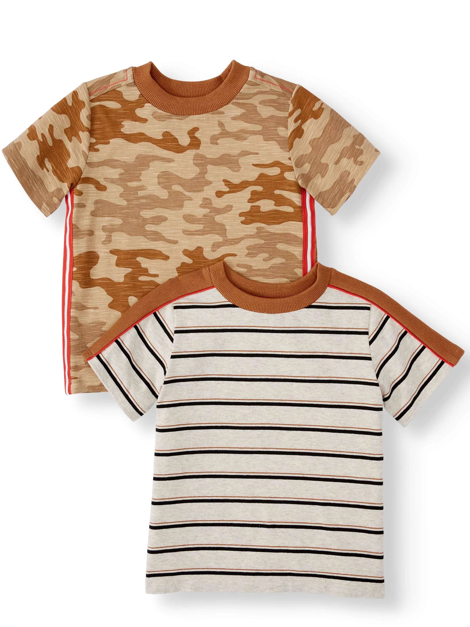 Wonder Nation Toddler Boy Short Sleeve Graphic T-Shirt, 2 pk | Walmart (US)