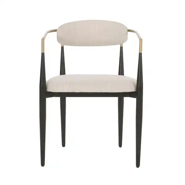 Elmore Fabric Upholstered Iron Dining Chairs (Set of 2) by Christopher Knight Home - Overstock - ... | Bed Bath & Beyond