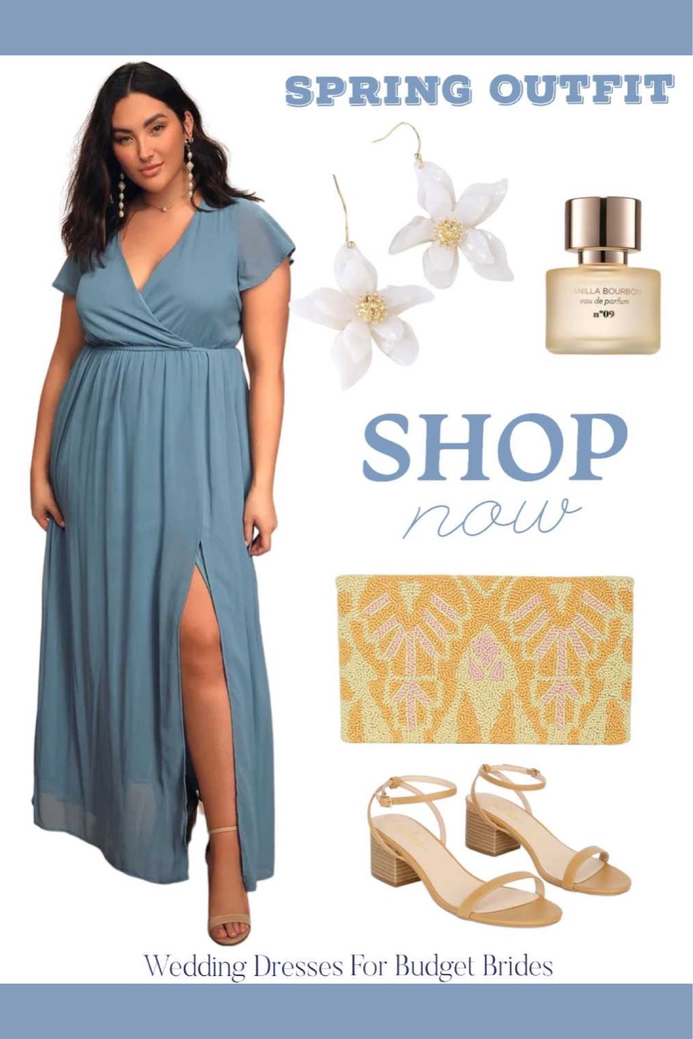 Spring bridesmaid outfit.

#weddingguestdress #plussizedress #easterdress #springdress #slatebluedress

#LTKunder100 #LTKcurves #LTKwedding