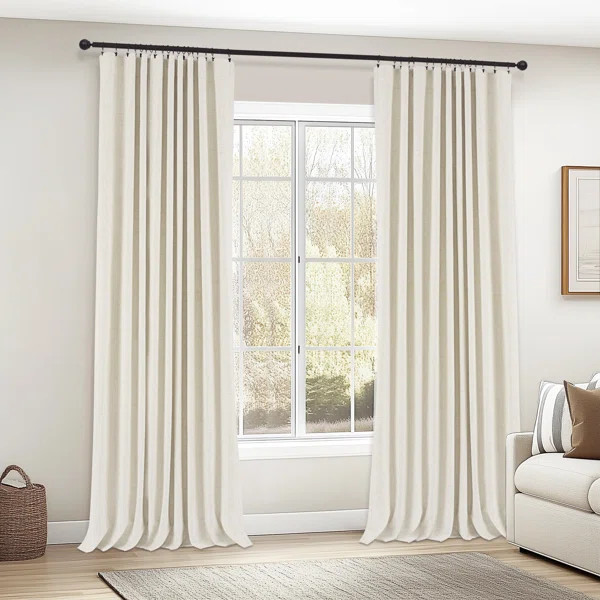 Birglinde Faux Linen Textured Thermal 100% Blackout Curtains for Bedroom Living Room Rod Pocket/R... | Wayfair North America