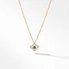 Venetian Quatrefoil® Necklace in 18K Yellow Gold with Blue Sapphire and Pavé Diamonds | David Yurman