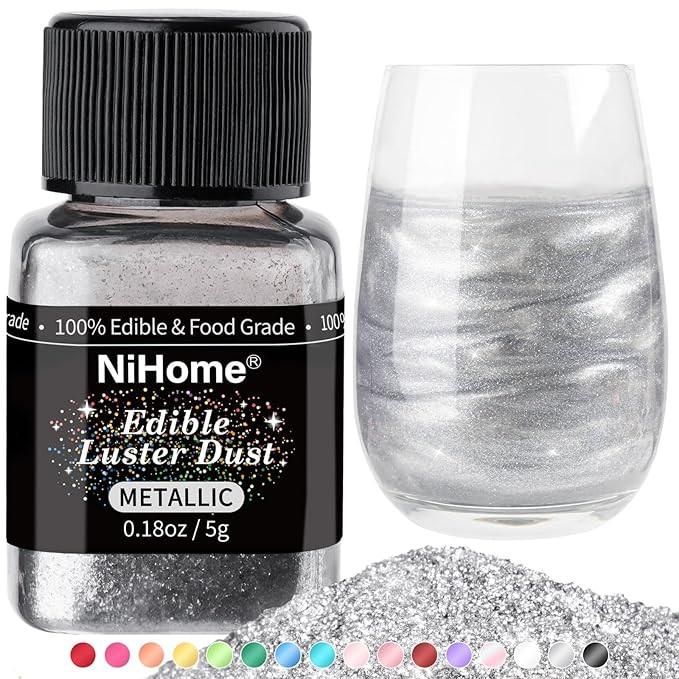 NiHome Edible Food-Grade Glimmer Powder Glitter Luster Dust Food Decorating Sprinkle Dust for Dri... | Amazon (US)