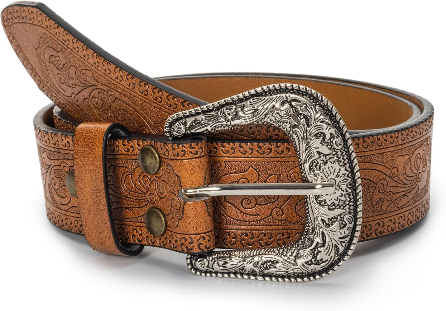 YCMI Women Western-Belts Vintage Leather Western Buckle Cowgirl Waist Belt for Jeans Pants Dresse... | Amazon (US)