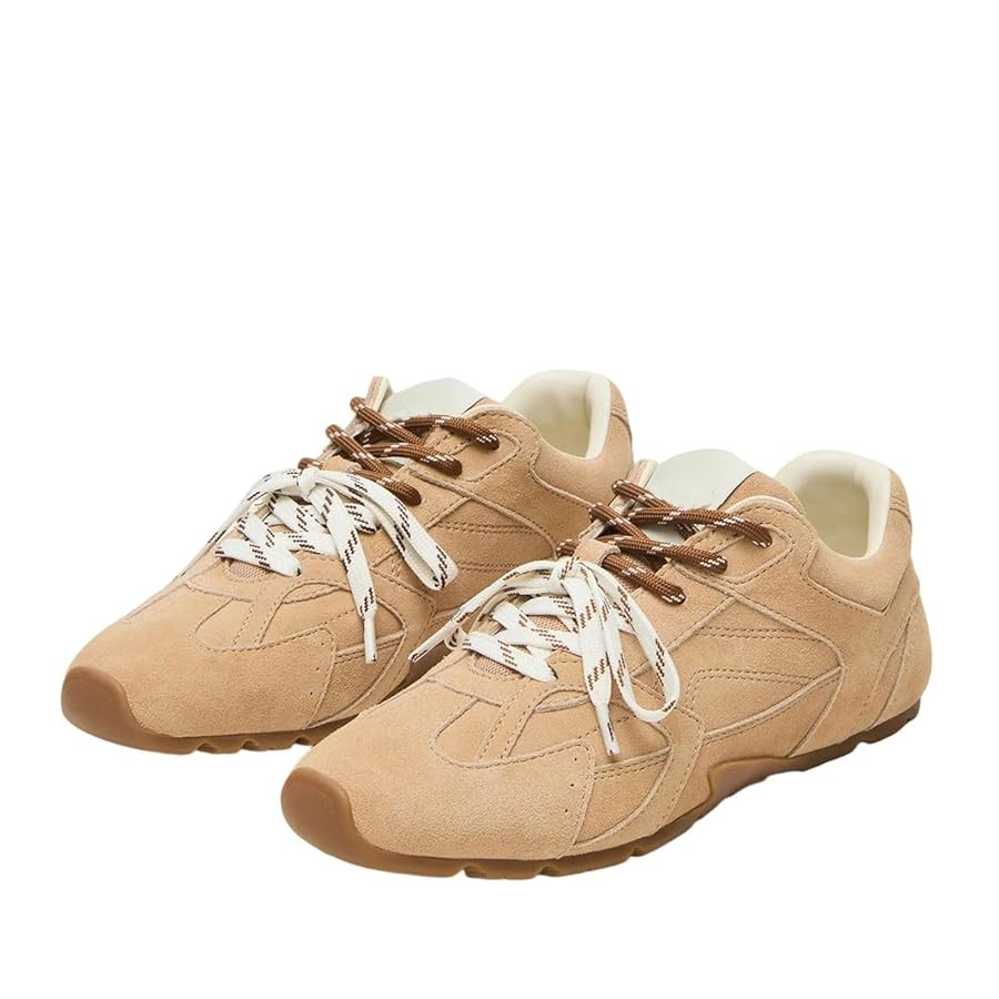 Women’s Lace-Up Sneakers Suede Fashion Sneakers for Women Comfortable Walking Shoes with Memory... | Amazon (US)