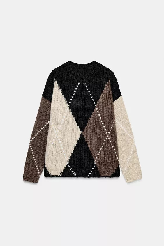 ARGYLE KNIT SWEATER | Zara US