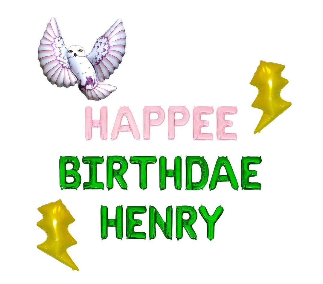 Happee Birthdae Custom Name Letter Balloon Kit Wizard Birthday Party Decorations Wizard Balloons ... | Etsy (US)