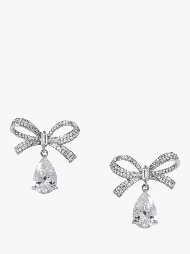 Jon RichardCrystal Bow Earrings, Silver | John Lewis (UK)