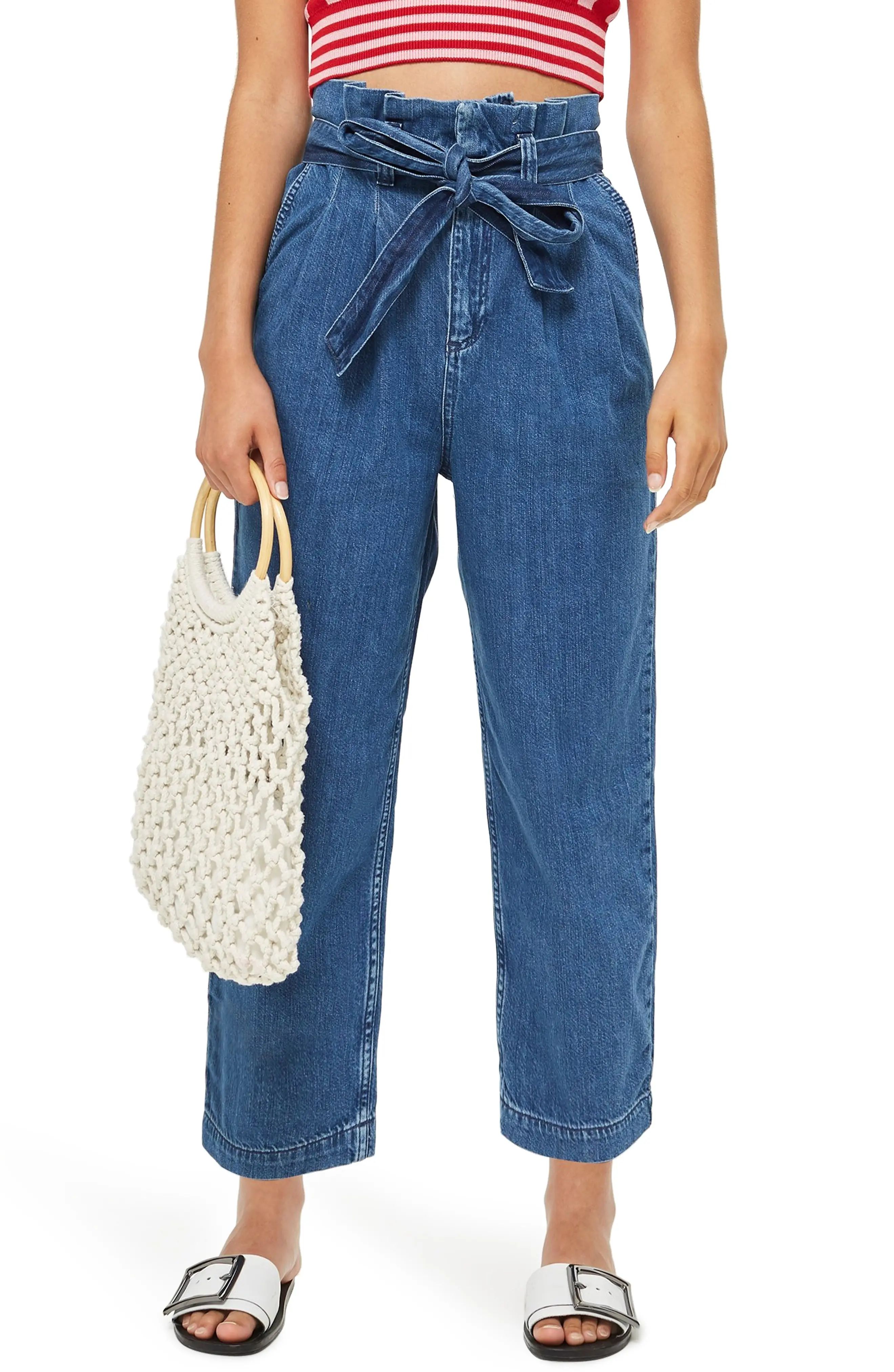 Topshop Paperbag Crop Jeans | Nordstrom
