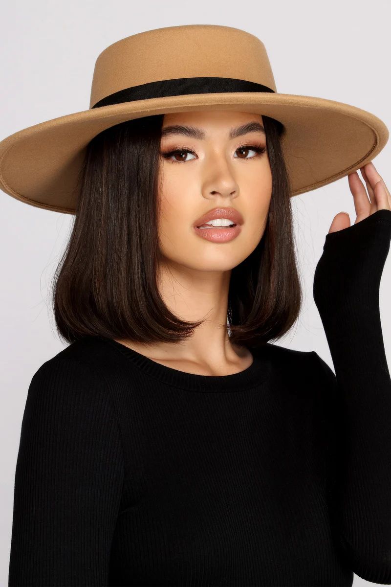 Faux Wool Banded Boater Hat | Windsor Stores