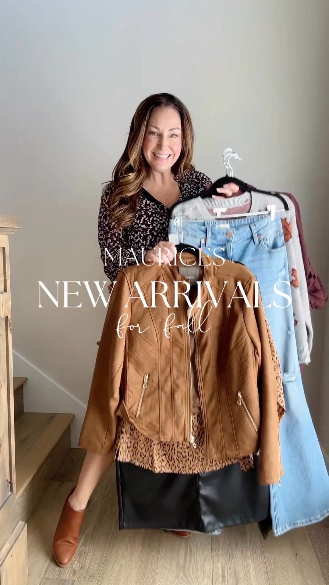 Fall Outfit from maurices
· Jeans tts, 12 // leaf sweater, L 
· Dress tts, L // Jacket tts, L 
·  Work blouse tts, L // Work pant size up 2 wearing 14 and still snug
· leopard blouse tts, L // faux leather skirt tts wearing XL but need L 

TheRecruiterMom, leopard print, faux leather, workwear 

#LTKMidsize #LTKSeasonal #LTKSaleAlert