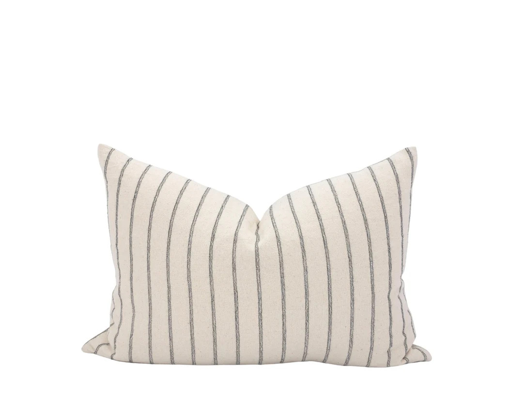 OLIVER || Black Stripe Pillow Cover Cream and Black Stripe Modern Stripe Pillow Cover Stripe Lumb... | Etsy (CAD)
