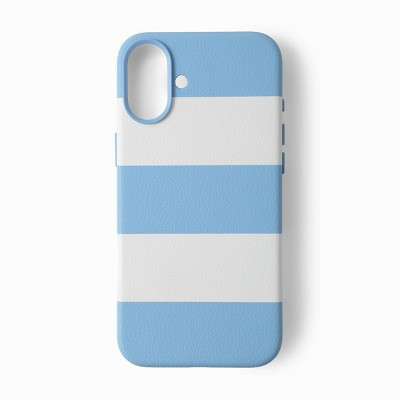 GEMS Hello Lux Light Blue Cabana Stripe Pebble PU iPhone Case - 16 Plus | Target