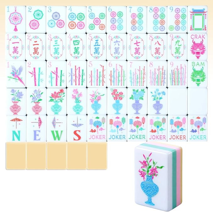 Simgoing 160 Pcs 1.2 Inch American Mahjong Sets Mahjong Tiles Melamine Engraved Multi-Layer Mah J... | Amazon (US)