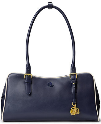Lauren Ralph Lauren Leather Large Marcy Zip Slim Shoulder Bag - Macy's | Macy's