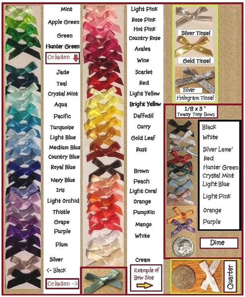 50/100 Teeny Tiny Bows, Crafts, Weddings, Baby Showers, Hair Bows | Etsy (US)