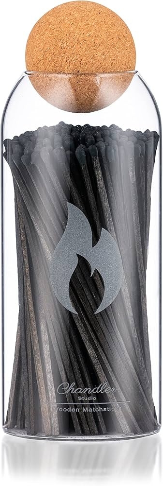 Fireplace - Candle Matches | Apothecary Decorative Glass Bottle - Approx. 200 Long Matchsticks in... | Amazon (US)