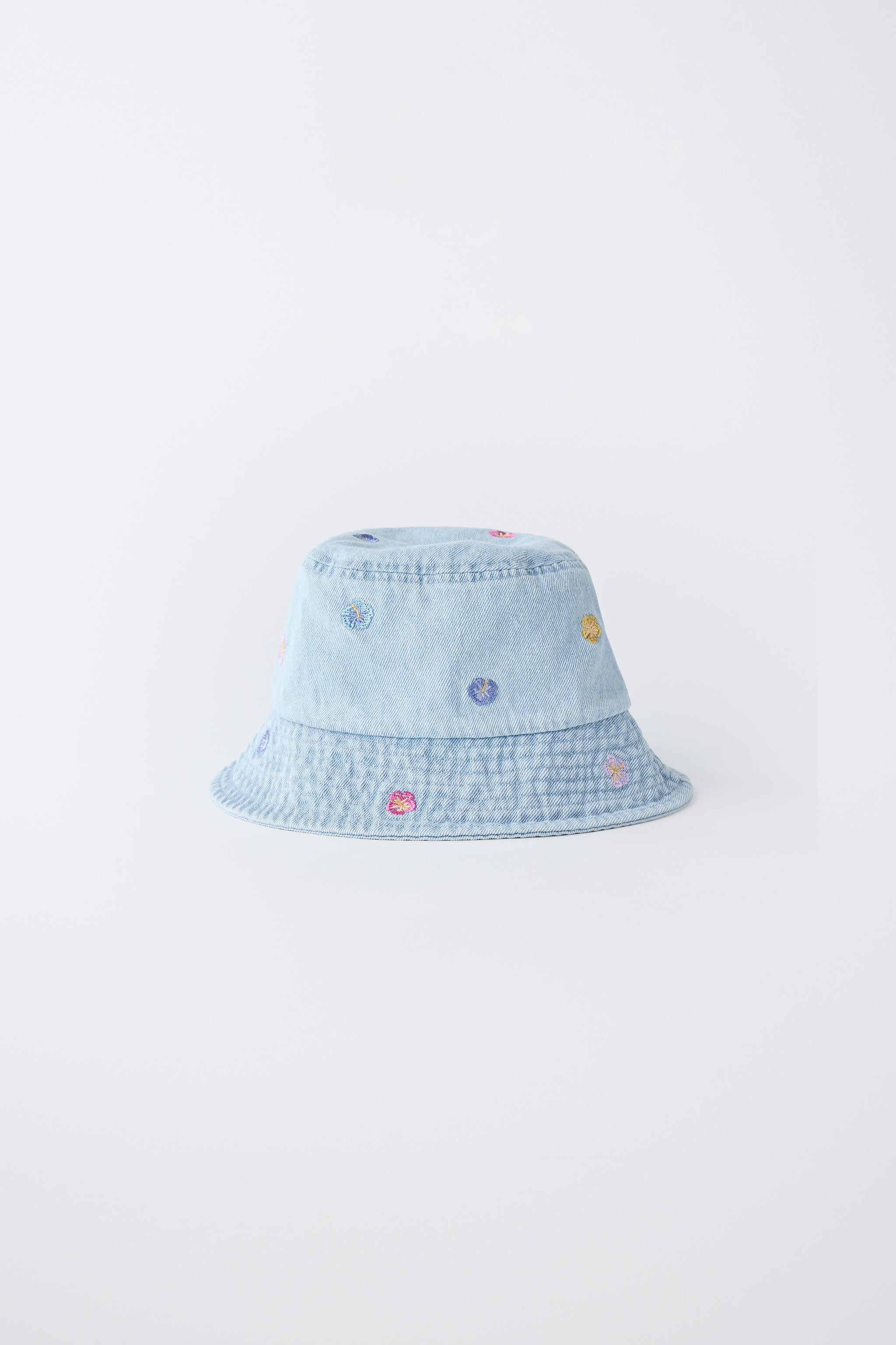 EMBROIDERED FLORAL DENIM BUCKET HAT | Zara US