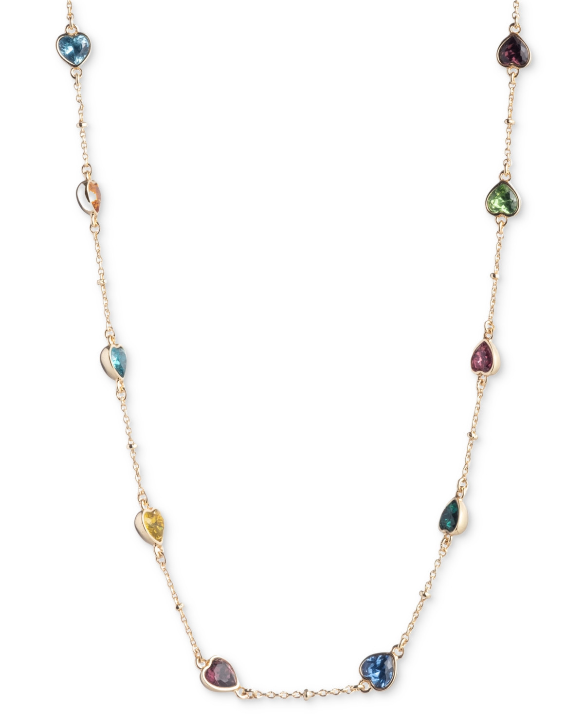 Emily in Paris Gold-Tone Heart Stone Collar Necklace, 16" + 3" extender - Multi | Macy's