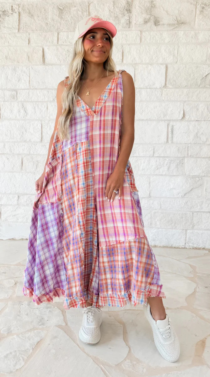 Be Different Plaid Mix Jumpsuit | CK Squared Boutique