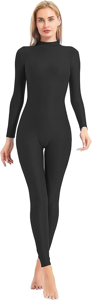 speerise Adult High Neck Zip One Piece Unitard Full Body Leotard Bodycon Jumpsuit for Women | Amazon (US)