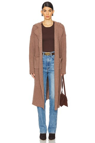 LBLC The Label Sebastian Chunky Cardigan in Mocha from Revolve.com | Revolve Clothing (Global)
