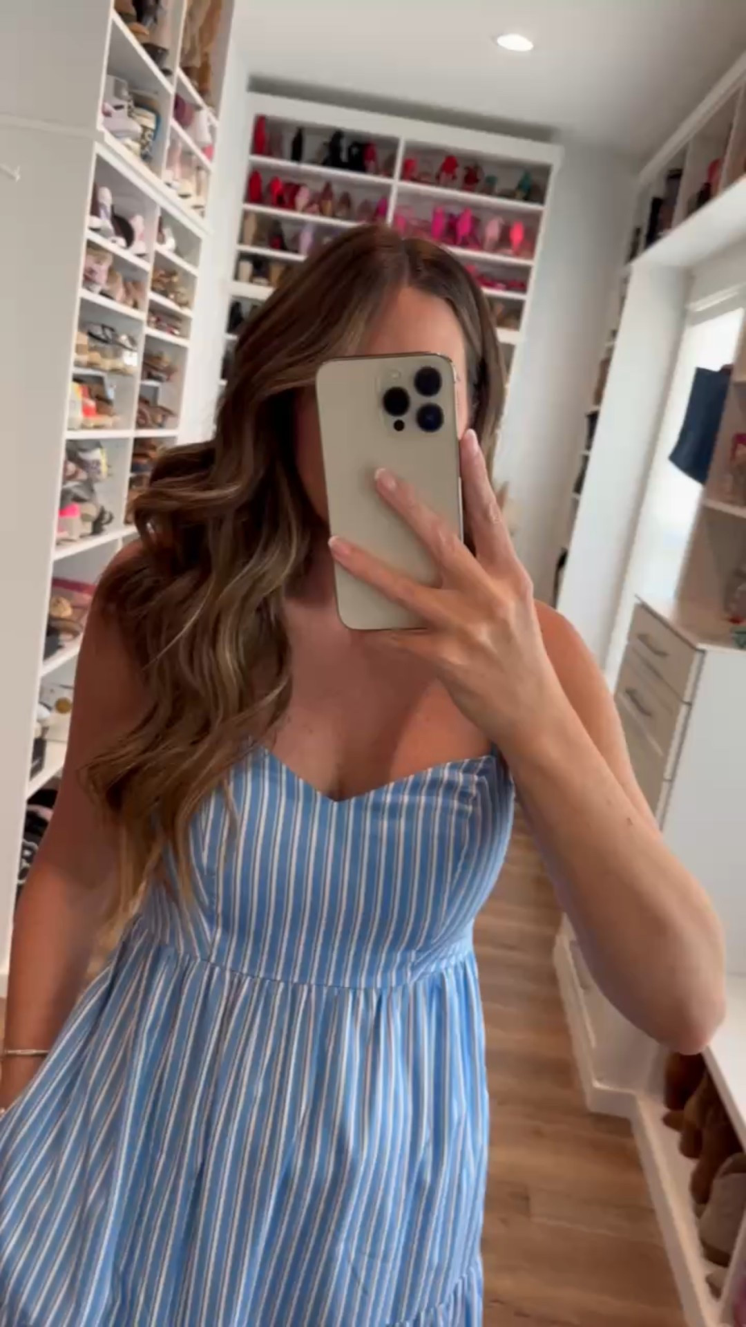 In a small blue and white stripe maxi, tie up espadrille wedges and accessories for patriotic look- fits tts.

#LTKStyleTip #LTKFindsUnder50 #LTKSeasonal