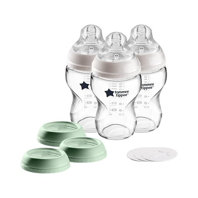Tommee Tippee Closer to Nature 3 in 1 Convertible Glass Baby Bottles, Anti-Colic Valve – 9-Ounc... | Amazon (US)