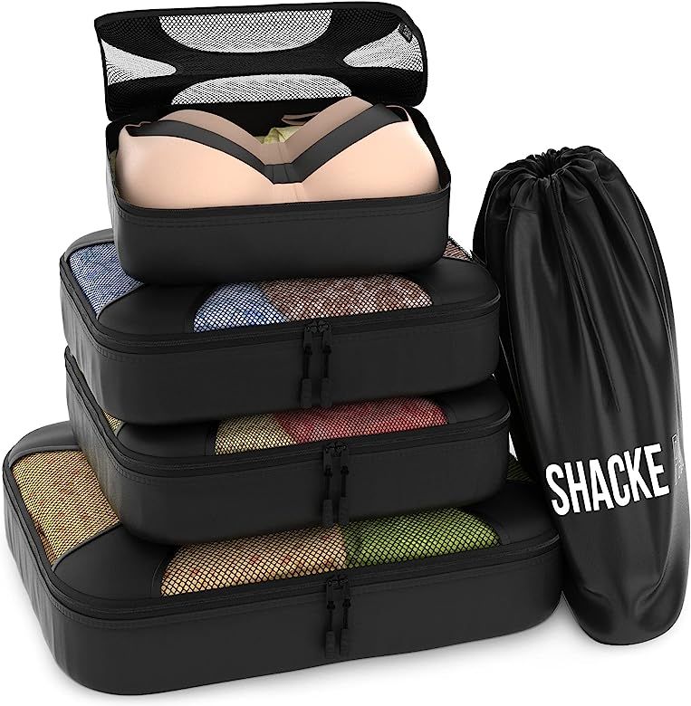 Shacke Pak - 5 Set Packing Cubes - Travel Organizers with Laundry Bag | Amazon (US)