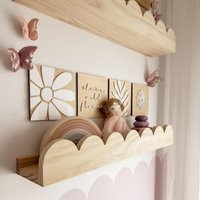 Scalloped Shelf | Solid Wood - Arch Wall Shelf, Scallop Pattern Shelf, Bookshelf, Book Shelves, Nursery Floating Bookshelf | Etsy (US)