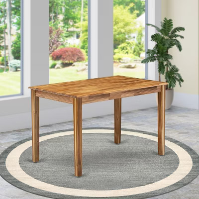 HomeStock Wooden Dining Table Natural Rectangular Modern Style | Target