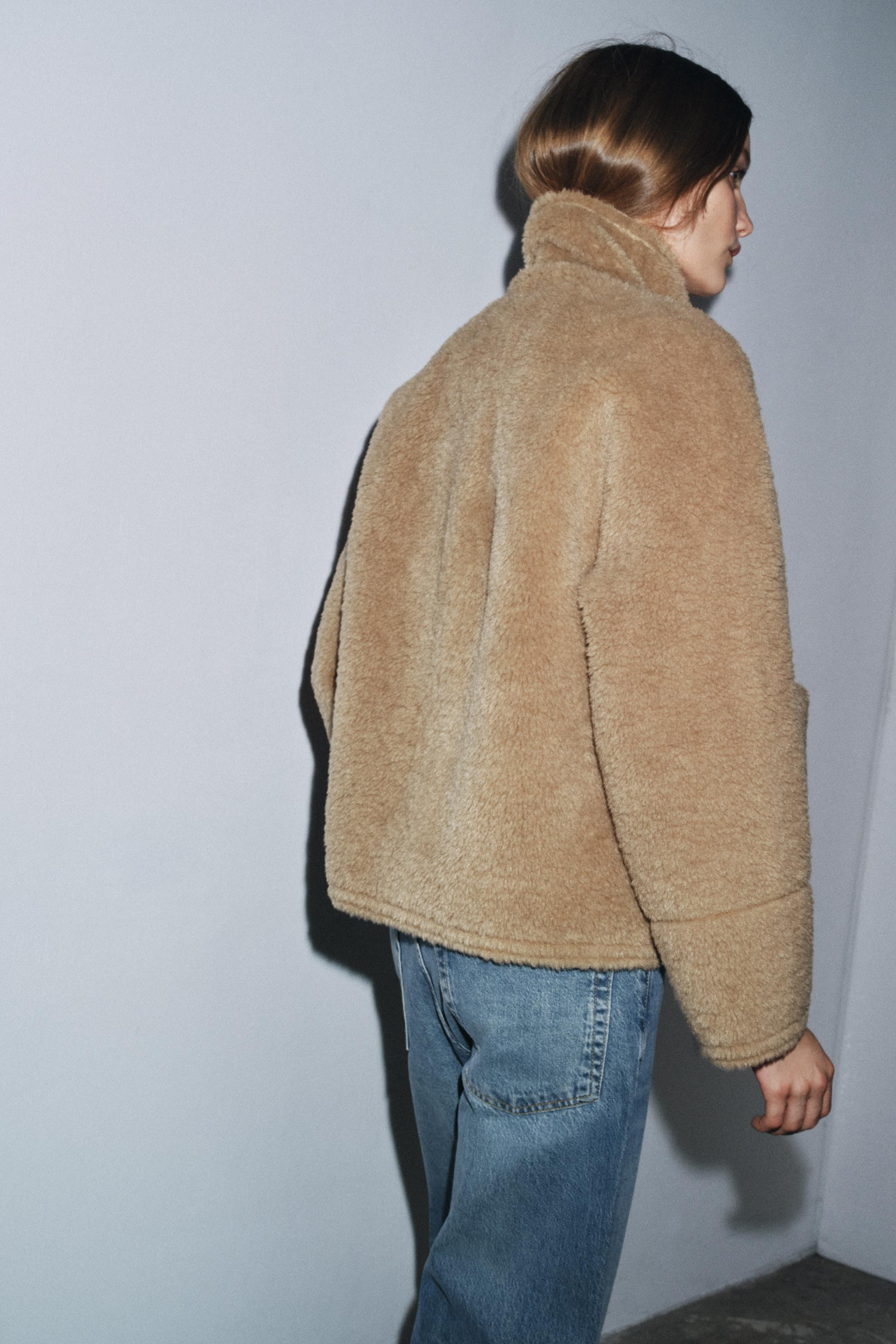 ZW COLLECTION FAUX SHEARLING DOUBLE-FACED JACKET | Zara US