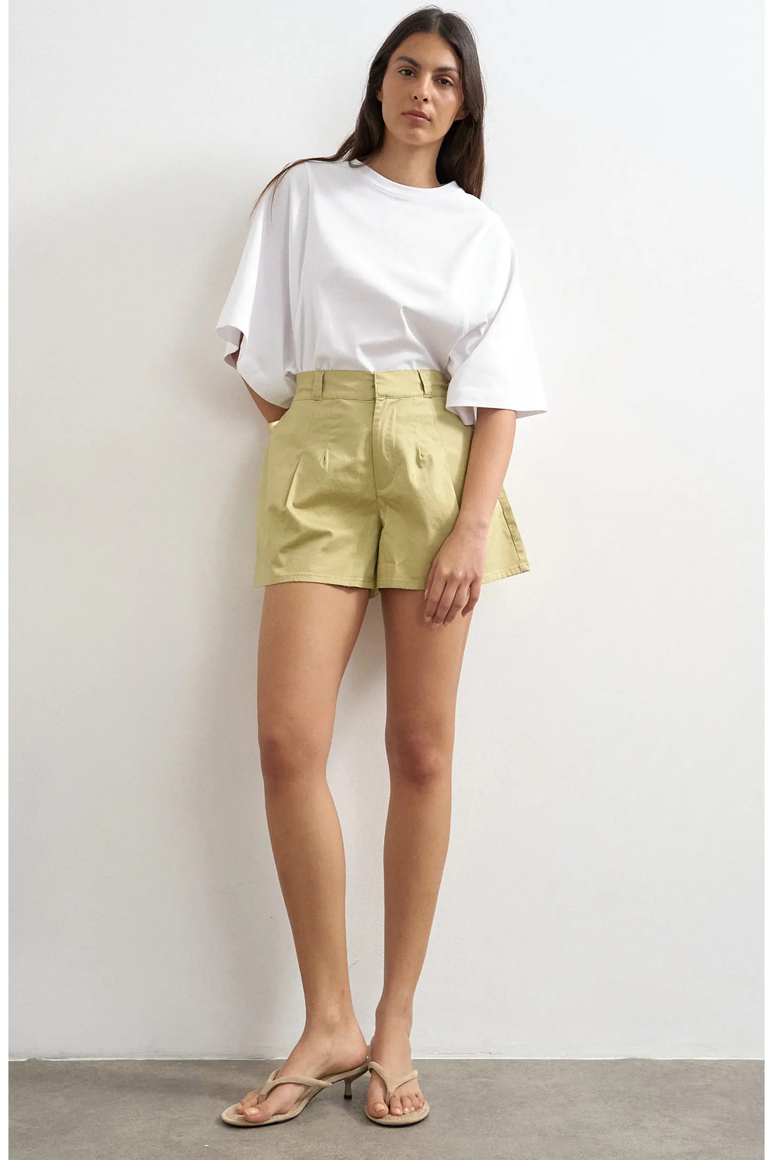Pleat Cotton Shorts (Women) | Nordstrom | Nordstrom