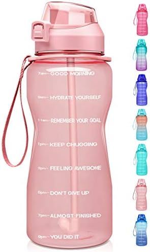 Fidus Large Half Gallon/64oz Motivational Water Bottle with Time Marker & Straw,Leakproof Tritan BPA | Amazon (US)